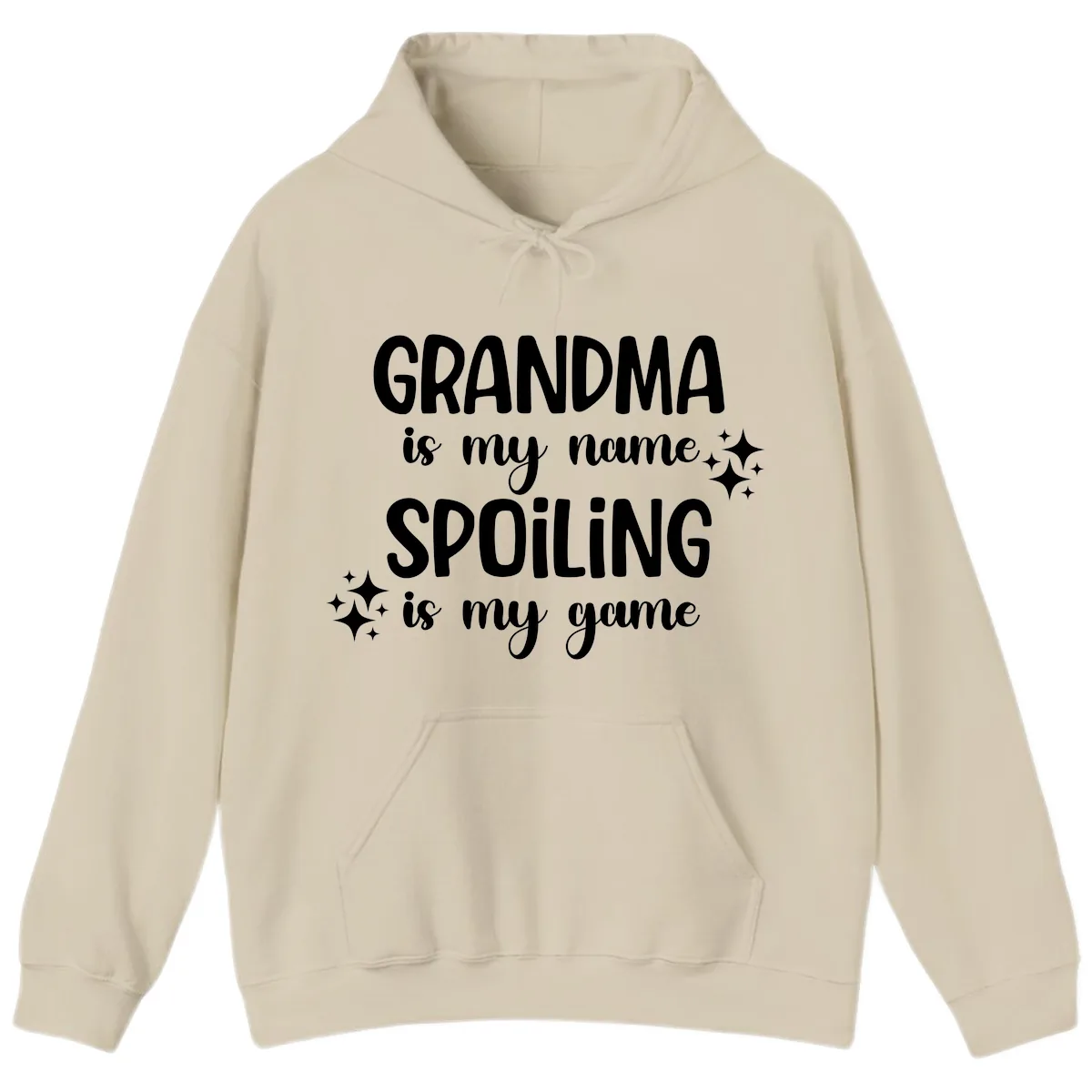 Grandma Is My Name Spoiling Is My Game Hoodie in Sand
